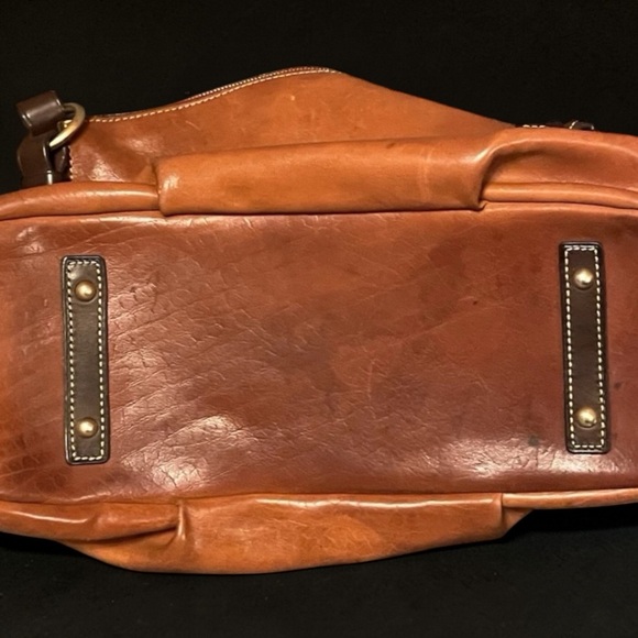 Dooney & Bourke Cognac Leather Shoulder Bag with Braided Strap - Picture 5 of 8